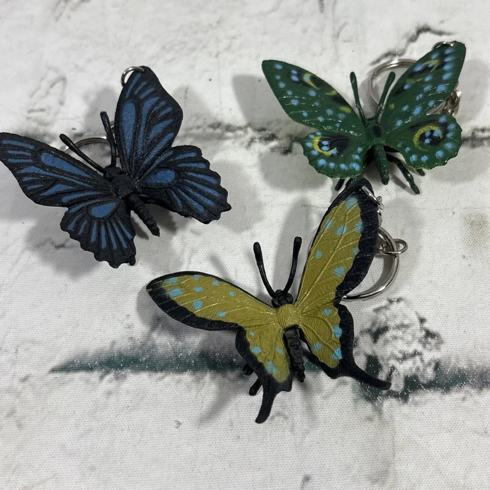 Butterfly‎ Keychains Lot Of 12 Lightweight Figural Stuffers Favors